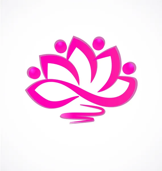 Lotus flor ícone logotipo vetor — Vetor de Stock