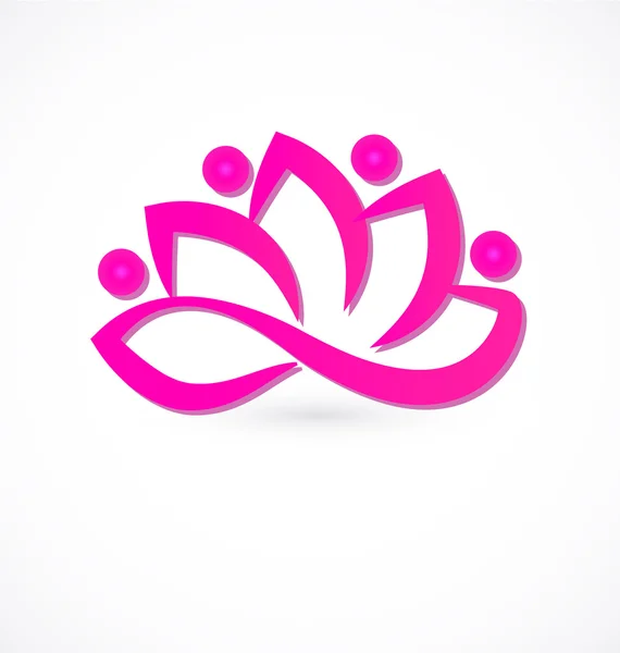 Rosa lotus blomma logotypen vektor — Stock vektor