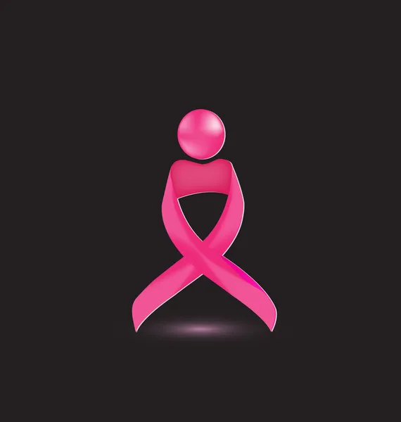 Meme kanseri logo farkındalık şerit — Stok Vektör