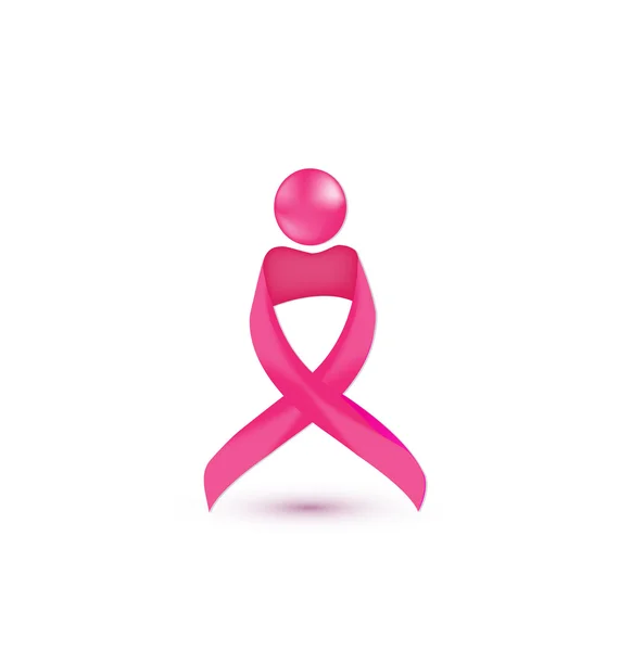 Bröst cancer logotyp awareness ribbon — Stock vektor