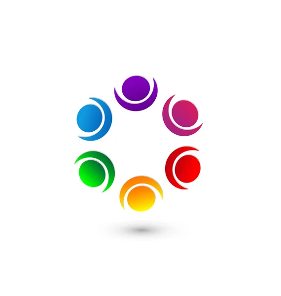 Personnes réseau social app logo vecteur — Image vectorielle