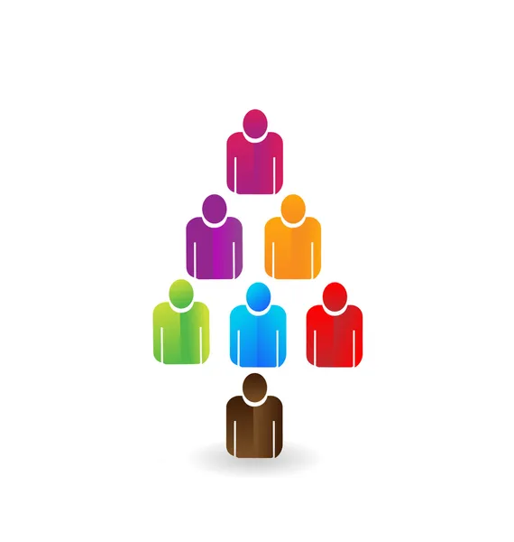 Leader travail d'équipe arbre logo vecteur — Image vectorielle