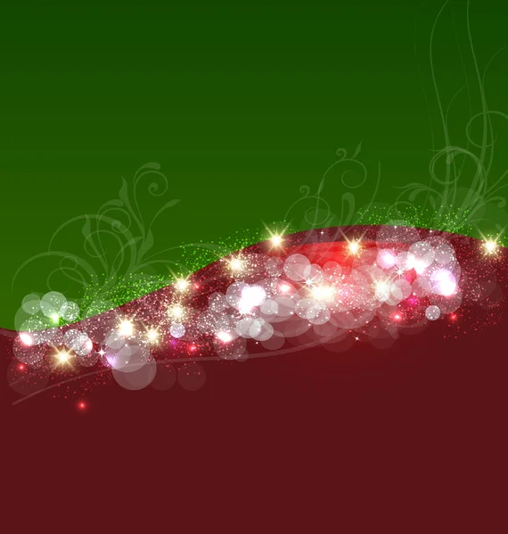 Árbol de Navidad ornamento tarjeta — Vector de stock