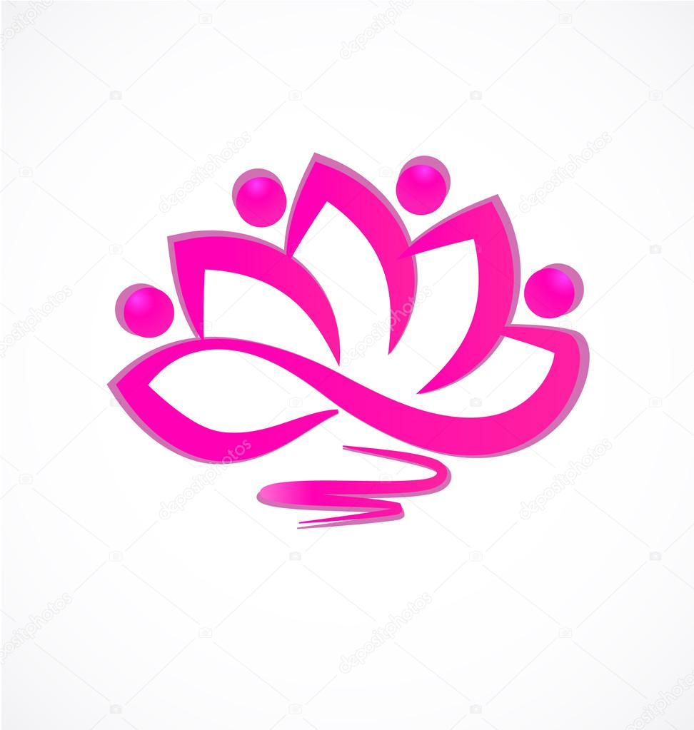 Lotus flower icon logo vector