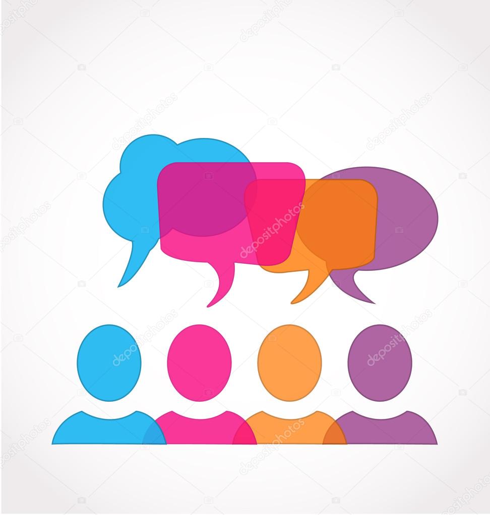 Business social media network speech bubbles company logo vector