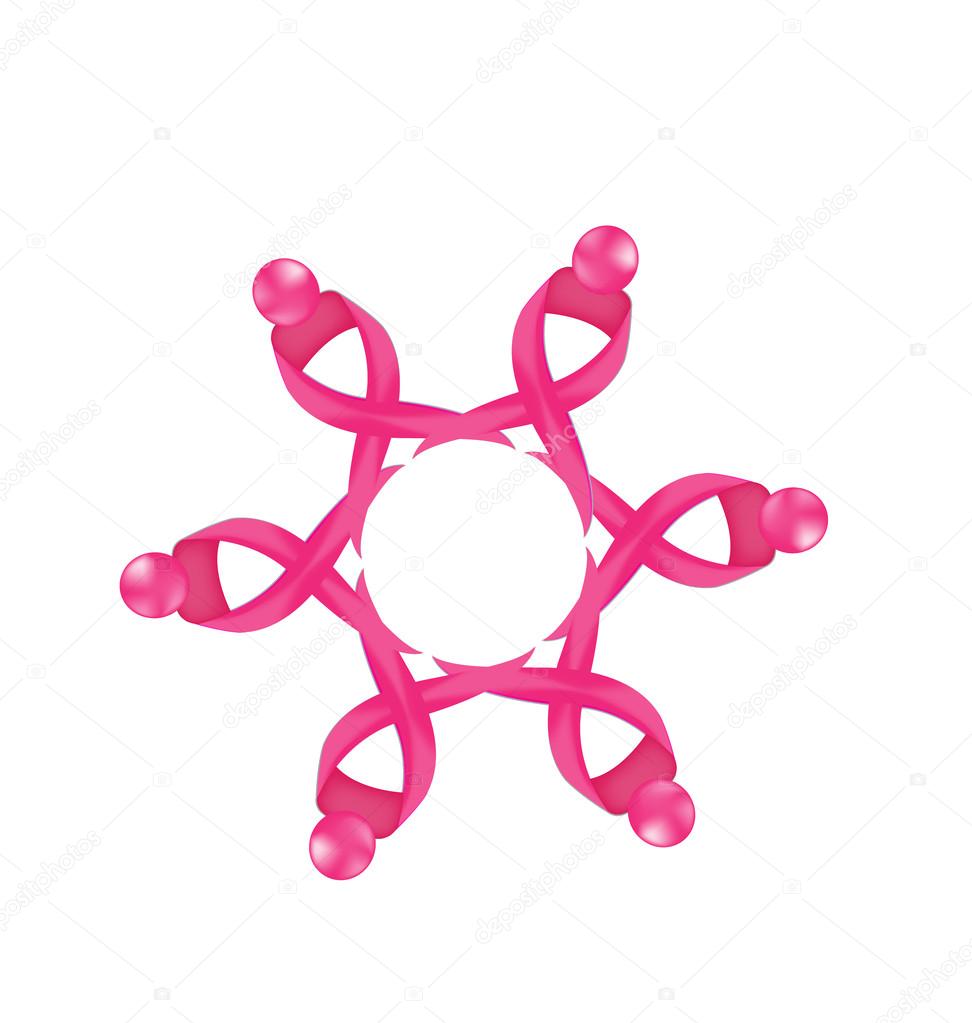 Breast cancer logo awareness ribbon vector design