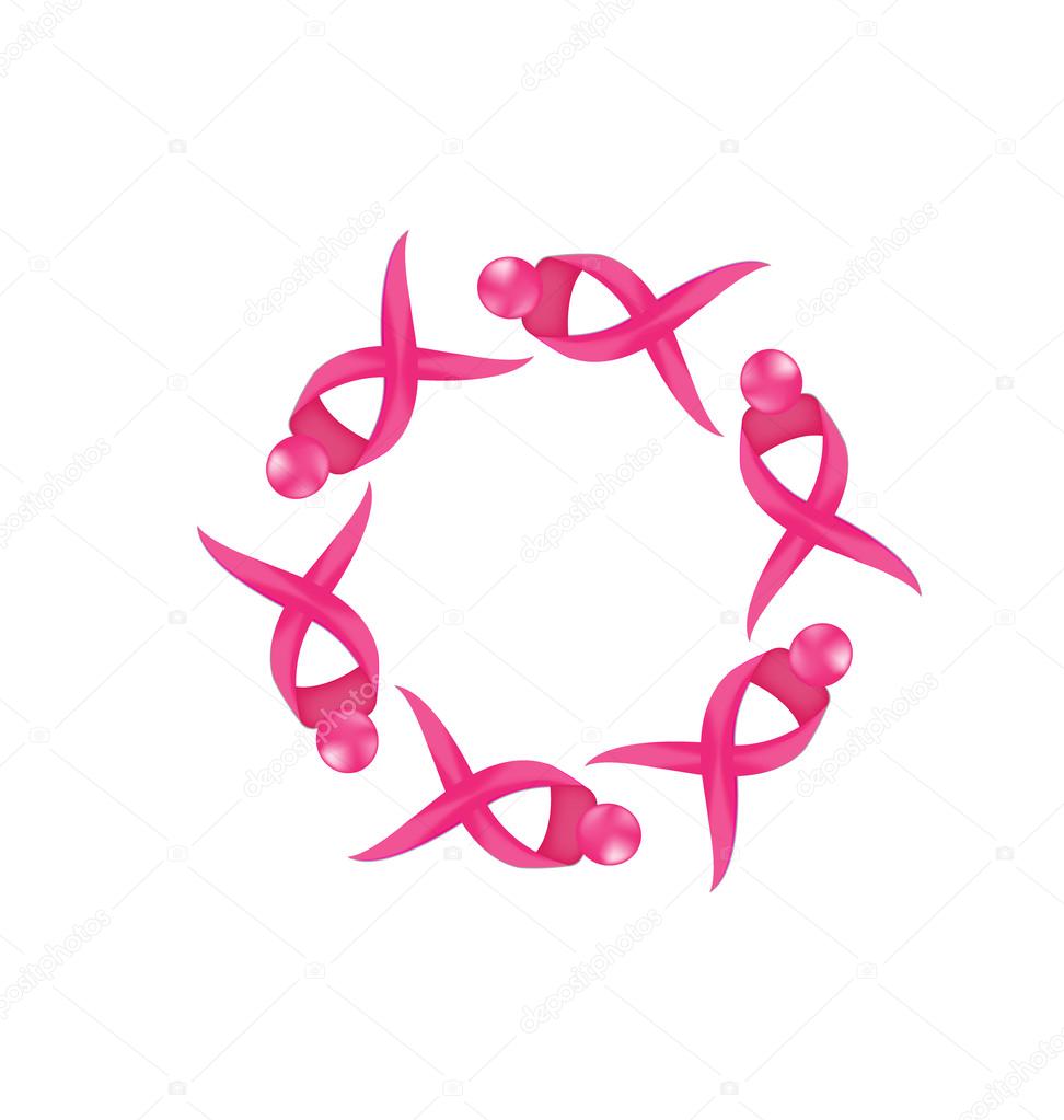 Breast cancer awareness ribbon logo vector design