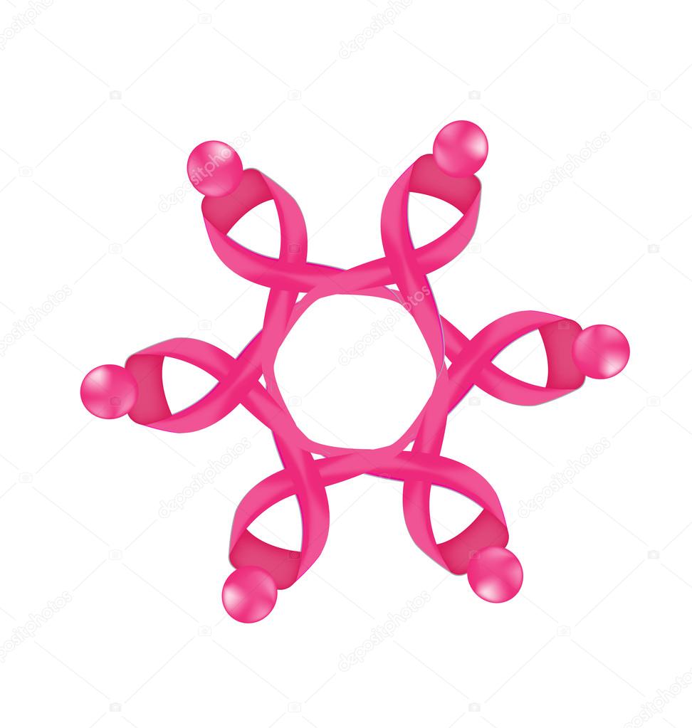 Breast cancer icon awareness ribbon logo vector