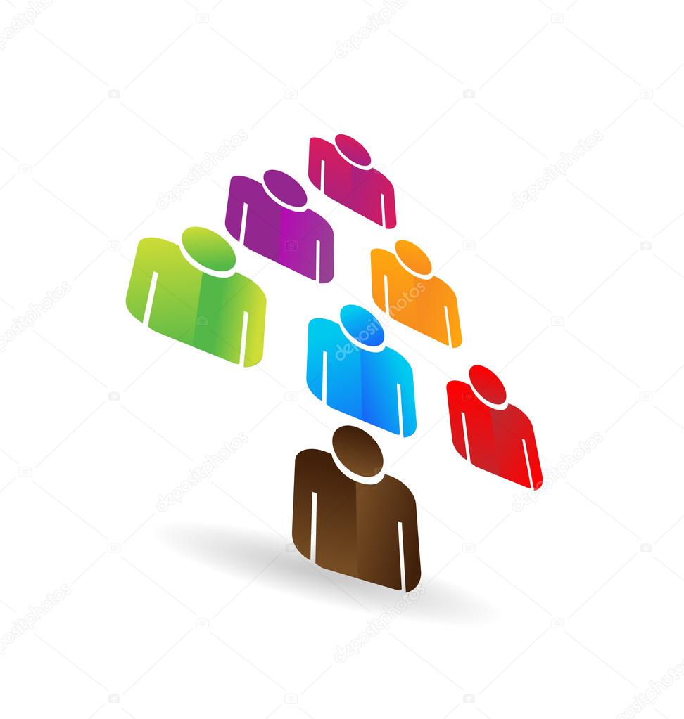 Leader teamwork tree logo vector