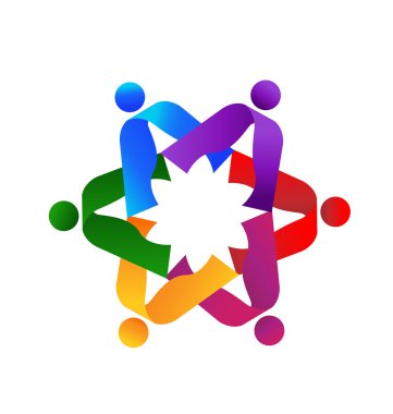 ekip çalışması renkli insanlar logo vektör