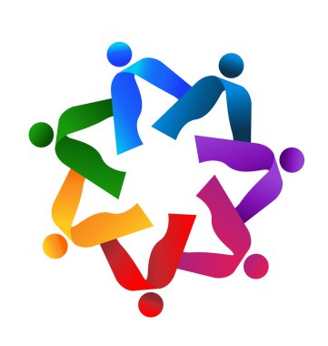 ekip çalışması renkli insanlar logo vektör