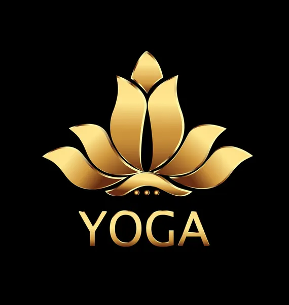 yoga altın lotus çiçeğinin vektör