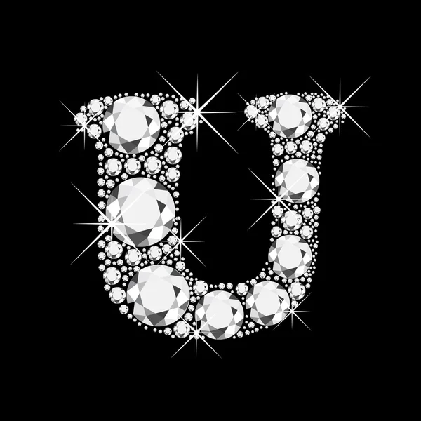 Літера U з дзвінкими блискавками — стоковий вектор