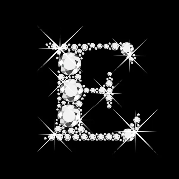 Letter C with diamonds bling bling — Stock Vector