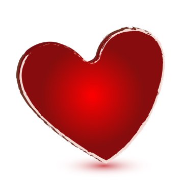 Kırmızı grunge kalp vektör simgesi