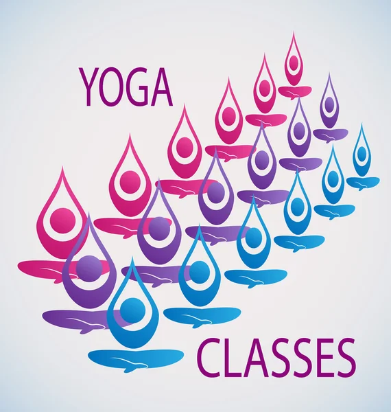 Clases de yoga icono fondo vector — Archivo Imágenes Vectoriales