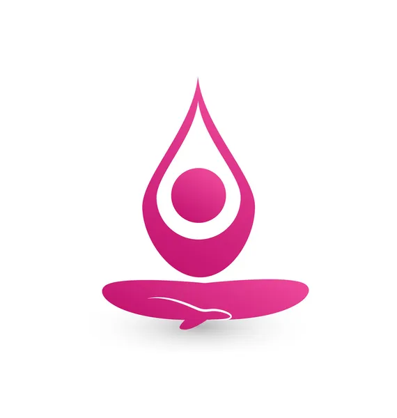 Yoga meditation logo vector — Stock Vector