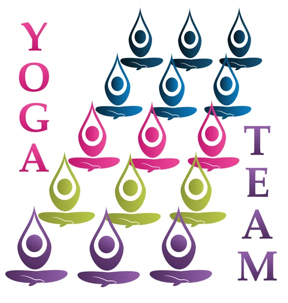 Yoga team logo vector — Stock Vector
