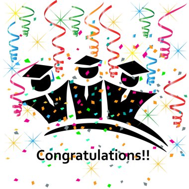 Graduates congratulations celebrations icon vector
