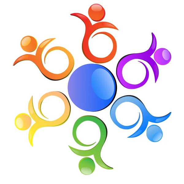 Teamwork People Logo — Stockvektor