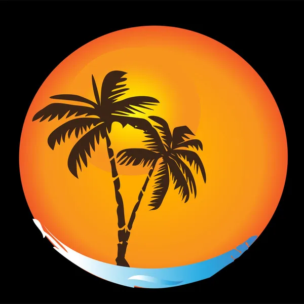 Vetor de logotipo tropical — Vetor de Stock