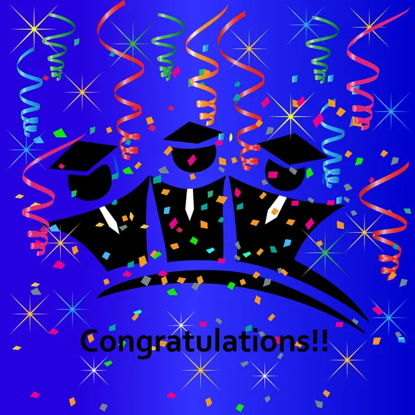 Diplômés félicitations célébrations icône vecteur — Image vectorielle