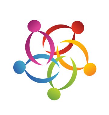 ekip çalışması destek çiçek logo vektör tasarım 3