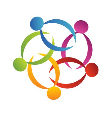 Takım çalışması çiçek logosu vektör tasarımı 2