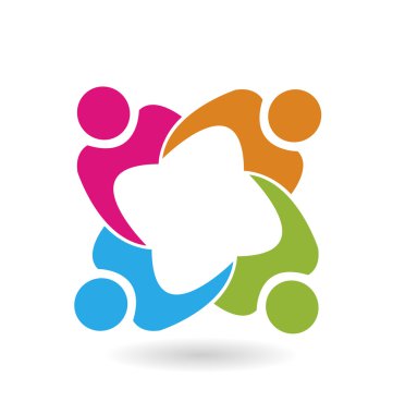 ekip çalışması Birliği 4 kişi logo vektör