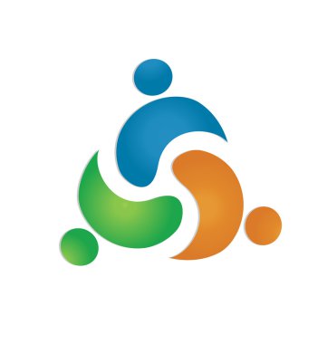 ekip çalışması dostluk 3 kişi logo vektör