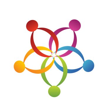 ekip çalışması destek çiçek logo vektör tasarımı