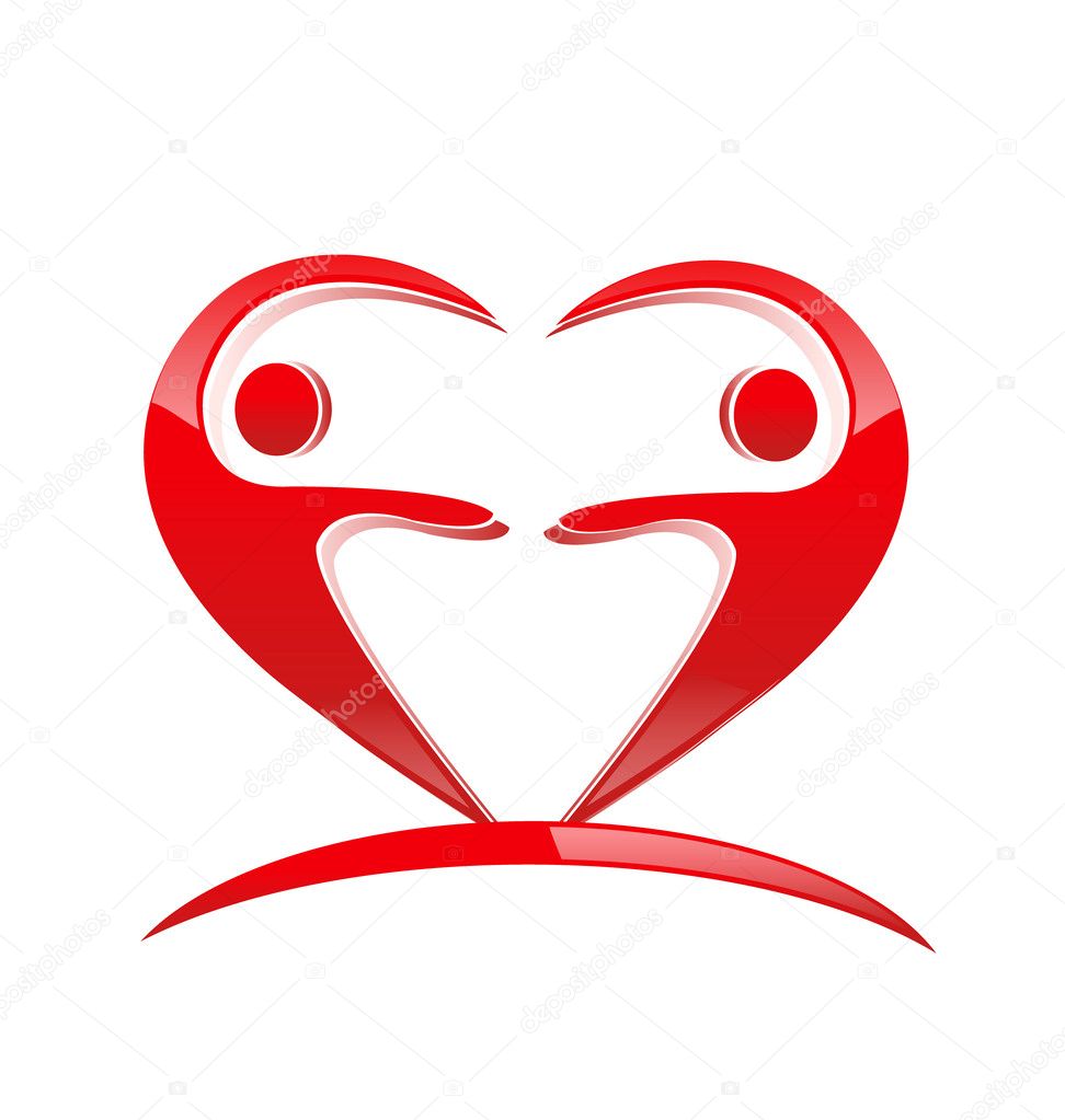 Teamwork heart shape logo vector