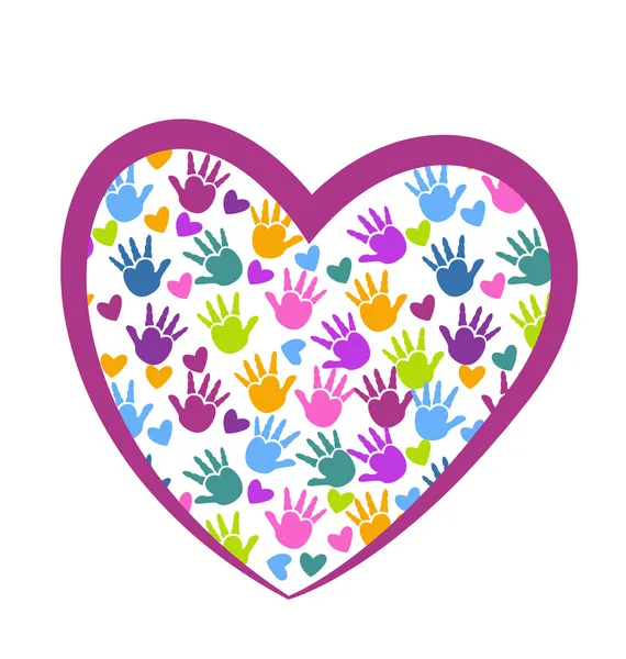 Mains de l'amour logo vecteur — Image vectorielle