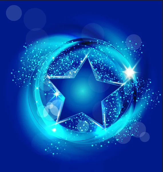 Lysande blå stjärna bakgrund vektor — Stock vektor