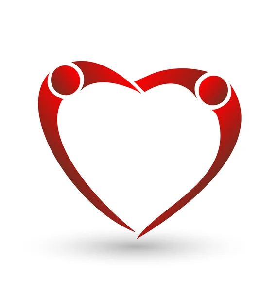 Corazón de las parejas figuras logo vector — Vector de stock