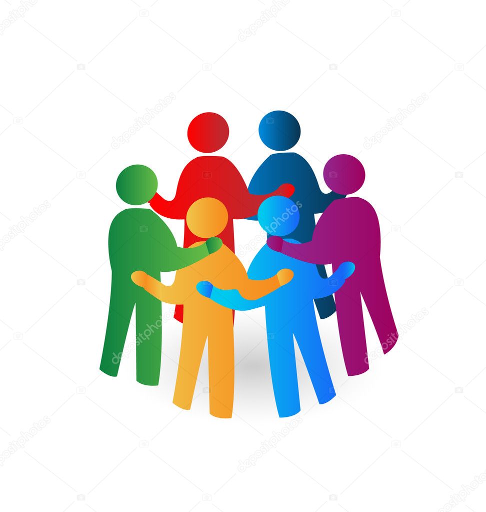 Teamwork meeting people logo vector