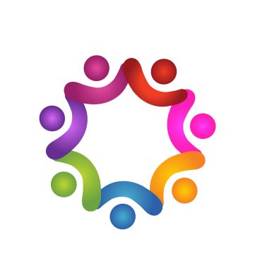 ekip çalışması insanları tutan eller logo vektör