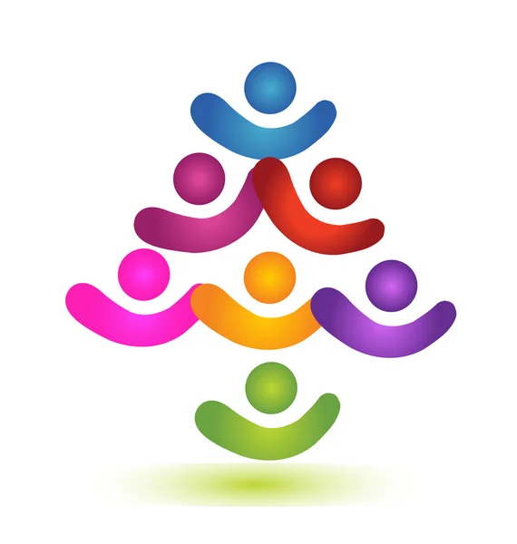 Ağaç çalışması renkli sosyal logo vektör — Stok Vektör