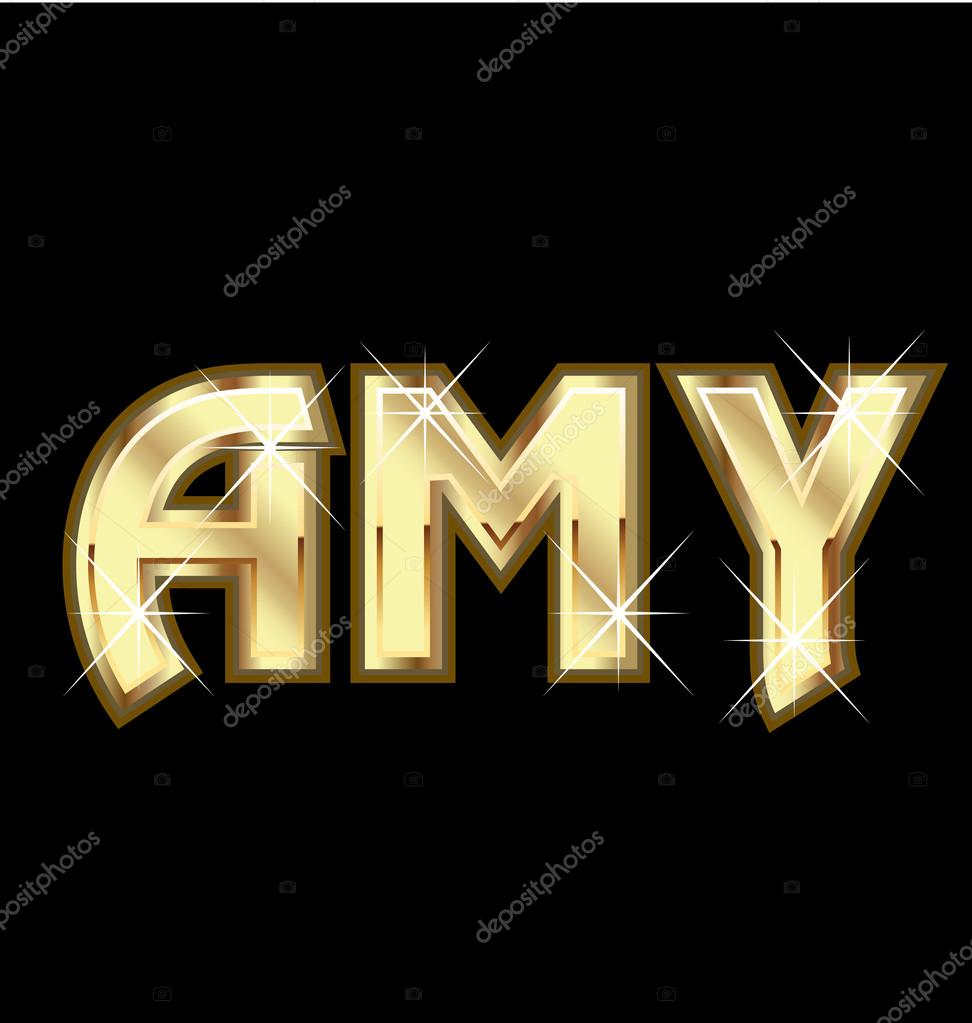 Amy girl name in gold vector stock