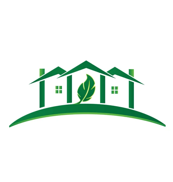 Casas imobiliário logotipo vetor —  Vetores de Stock