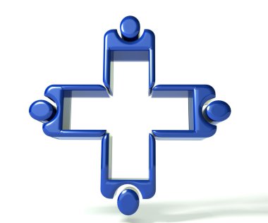 Mavi tıbbi ekip çalışması 3 d resim