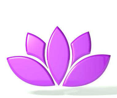 Mor lotus çiçek 3d logo