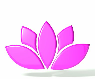 Pembe lotus çiçek 3d logo