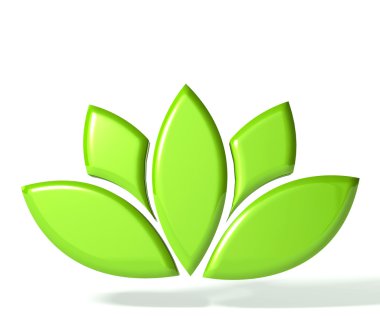 Yeşil lotus çiçek 3d logo