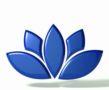 Mavi lotus çiçek 3d logo