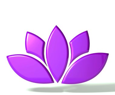 Mor lotus çiçek 3d logo