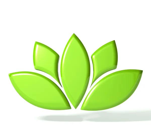 Groene lotus bloem 3d logo — Stockfoto