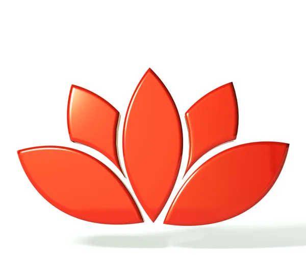 Red lotus flower 3D logo — Stock Photo, Image