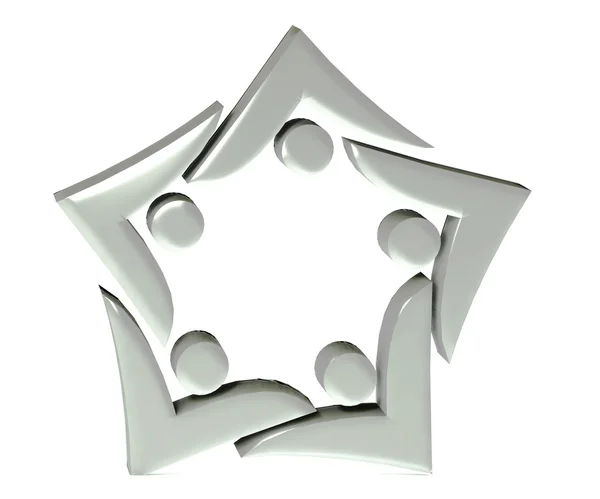 Мбаппе работает над 3D-логотипом звезды — стоковое фото