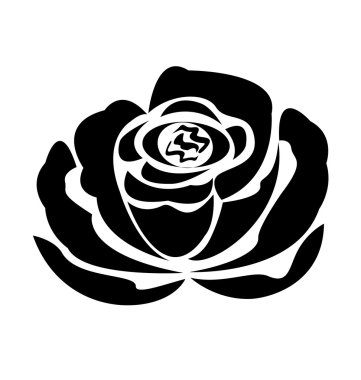 siyah gül siluet logo vektör